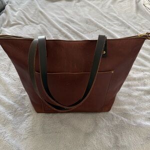 Portland Leather Rich Brown Tote Bag